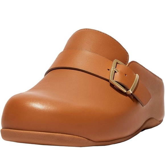 Tan Slip-On Clogs with Buckle - Picture 2 of 2